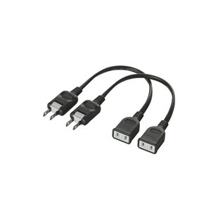 BUFFALO 電源延長ケーブル 2本セット 0.2m ブラック BSTAE02BK2