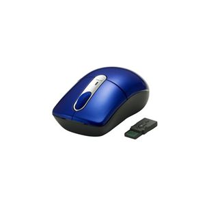 BUFFALO 光学式無線マウス 27MHz Mサイズ レシーバー収納 ブルー BSMOW05MBL