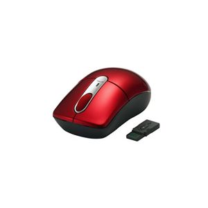 BUFFALO 光学式無線マウス 27MHz Mサイズ レシーバー収納 レッド BSMOW05MRD