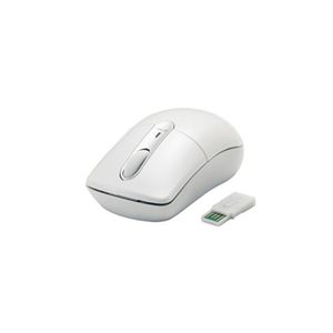 BUFFALO 光学式無線マウス 27MHz Mサイズ レシーバー収納 ホワイト BSMOW05MWH