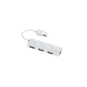 BUFFALO USB2.0Hub バスパワー 4ポート 個別スイッチ付 ホワイト BSH4U08WH
