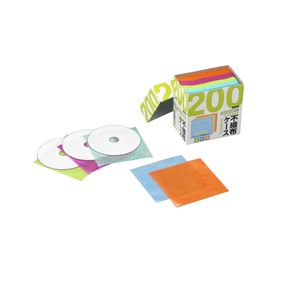 BUFFALO CD/DVD不織布ケース 片面収納タイプ 200枚入 ミックス BSCD05H200MX