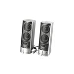 BUFFALO マルチメディアスピーカー ミニプラグ接続 USB電源 シルバー BSSP18USV