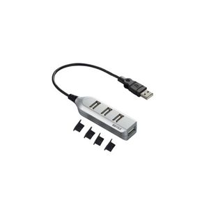 BUFFALO USB2.0Hub バスパワー 4ポート 延長ケーブル付 シルバー BSHT4USV