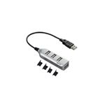 BUFFALO USB2.0Hub バスパワー 4ポート 延長ケーブル付 シルバー BSHT4USV