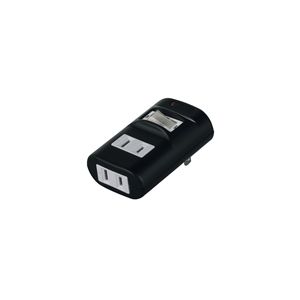 BUFFALO OAタップ 2分配タイプ 雷サージ/集中スイッチ付 ブラック BSTAD04BK