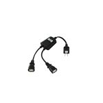 BUFFALO 電源2分配延長ケーブル 集中スイッチ付 0.15m ブラック BSTAES2BK