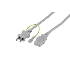 BUFFALO 電源ケーブル 3ピンソケット:2ピンプラグ 2.0m グレー BSACC0620GY