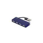 BUFFALO USB2.0Hub バスパワー 4ポート ケーブル収納タイプ ブルー BSH4U11BL