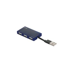 BUFFALO USB2.0Hub バスパワー 4ポート ケーブル収納タイプ ブルー BSH4U12BL