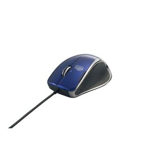 BUFFALO BlueLED有線マウス 超高感度 6ボタン 横スクロール ブルー BSMBU03BL