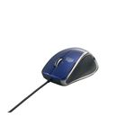 BUFFALO BlueLED有線マウス 超高感度 6ボタン 横スクロール ブルー BSMBU03BL
