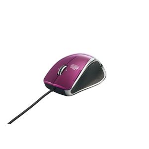 BUFFALO BlueLED有線マウス 超高感度 6ボタン 横スクロール パープル BSMBU03PU