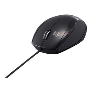 BUFFALO BlueLED有線マウス 超高感度 USB 横スクロール ブラック BSMBU05BK