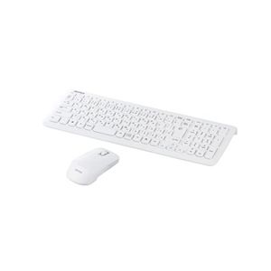 BUFFALO 無線キーボード 2.4GHz 106キー 無線マウスセット ホワイト BSKBW07WH