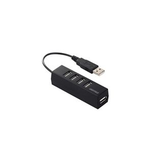 BUFFALO USB2.0Hub バスパワー 5ポート 延長ケーブル付 ブラック BSHT5U01BK