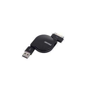 BUFFALO iPhone・iPad・iPod用巻き取りケーブル USB-A:Dock ブラック BSMPC08I75BK