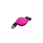 BUFFALO iPhone・iPad・iPod用巻き取りケーブル USB-A:Dock ピンク BSMPC08I75PK