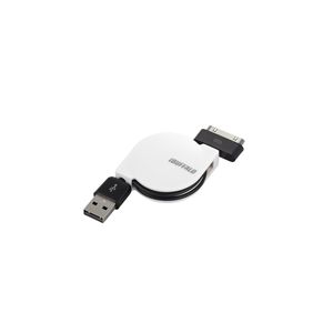 BUFFALO iPhone・iPad・iPod用巻き取りケーブル USB-A:Dock ホワイト BSMPC08I75WH