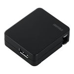 BUFFALO スマートフォン用USB充電器/ACアダプタ 1ポート 平型 ブラック BSMPA05BK