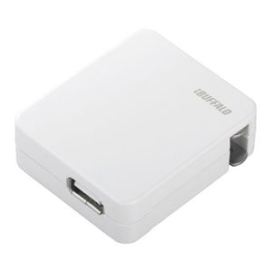 BUFFALO スマートフォン用USB充電器/ACアダプタ 1ポート 平型 ホワイト BSMPA05WH