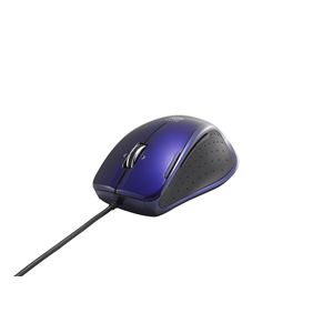 BUFFALO HyperBlueLED有線マウス 節電 6ボタン 横スクロール ブルー BSMBU03HBL