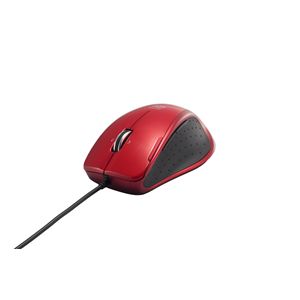 BUFFALO HyperBlueLED有線マウス 節電 6ボタン 横スクロール レッド BSMBU03HRD