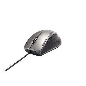 BUFFALO HyperBlueLED有線マウス 節電 6ボタン 横スクロール シルバー BSMBU03HSV