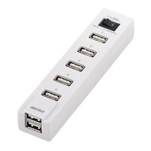 BUFFALO USB2.0Hub セルフ&バスパワー 7ポート 節電モデル ホワイト BSH7AE03WH