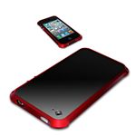 BUFFALO iPhone 4S/4両用 アルミバンパー 液晶/背面フィルム付 レッド BSIP11PCARD