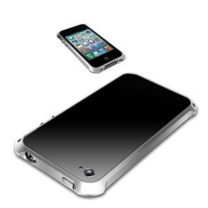 BUFFALO iPhone 4S/4両用 アルミバンパー 液晶/背面フィルム付 シルバー BSIP11PCASV