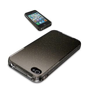 BUFFALO iPhone 4S/4両用 ラメTPUケース 液晶/背面フィルム付 ブラック BSIP11PCT2BK