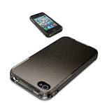 BUFFALO iPhone 4S/4両用 ラメTPUケース 液晶/背面フィルム付 ブラック BSIP11PCT2BK