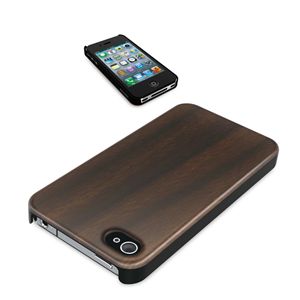 BUFFALO iPhone 4S/4両用 ウッド+ラバーケース フィルム付 パドウク BSIP11PCWPU