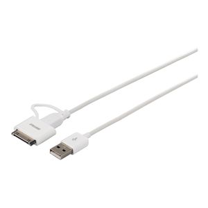 BUFFALO USB2.0ケーブル A to microB Dock変換付 MFI認証 1.2m ホワイト BSIPC08U12WH