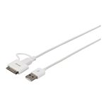 BUFFALO USB2.0ケーブル A to microB Dock変換付 MFI認証 1.2m ホワイト BSIPC08U12WH