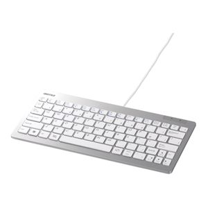 BUFFALO コンパクトキーボード USB接続 パンタグラフ 83キー ホワイト BSKBU10WH