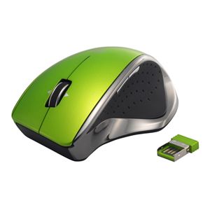 BUFFALO BlueLED無線マウス Simpring対応 2.4GHz 5ボタン 横スクロール グリーン SRMB01GR