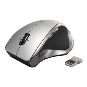 BUFFALO BlueLED無線マウス Simpring対応 2.4GHz 5ボタン 横スクロール シルバー SRMB01SV