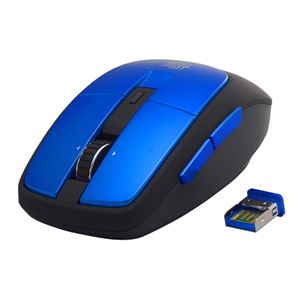 BUFFALO BlueLED無線マウス Simpring対応 2.4GHz 5ボタン 横スクロール ブルー SRMB03BL