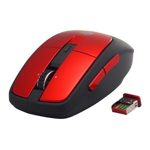 BUFFALO BlueLED無線マウス Simpring対応 2.4GHz 5ボタン 横スクロール レッド SRMB03RD