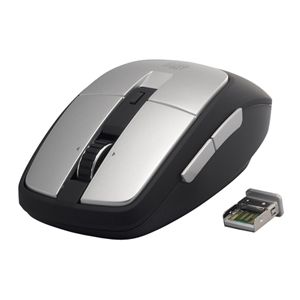 BUFFALO BlueLED無線マウス Simpring対応 2.4GHz 5ボタン 横スクロール シルバー SRMB03SV