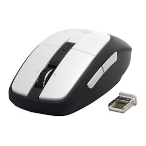 BUFFALO BlueLED無線マウス Simpring対応 2.4GHz 5ボタン 横スクロール ホワイト SRMB03WH