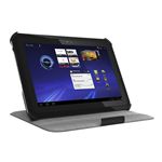 BUFFALO docomo ARROWS Tab LTE F-01D用レザーケース 液晶保護フィルム付 ブラック BSTPF01NLBK