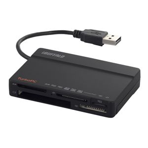 BUFFALO 高速カードリーダーライター 4倍速 TurboPC EX 52+5メディア対応 ブラック BSCR05TU2BK
