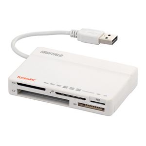 BUFFALO 高速カードリーダーライター 4倍速 TurboPC EX 52+5メディア対応 ホワイト BSCR05TU2WH