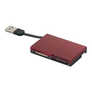 BUFFALO 高速カードリーダーライター 2倍速 51+1メディア対応 レッド BSCR07U2RD