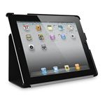 BUFFALO iPad(2012年モデル)用 レザーケース 液晶保護フィルム付 ブラック BSIPD12LBK