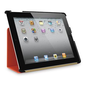 BUFFALO iPad(2012年モデル)用 レザーケース 液晶保護フィルム付 オレンジ BSIPD12LOR