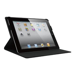 BUFFALO iPad(2012年モデル)用 スリムケース 液晶保護フィルム付 ブラック BSIPD12PUBK